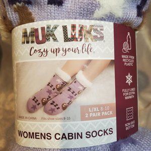 Muk Luks Women's Cabin Sock, 2 Pair